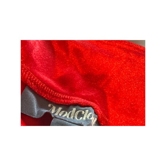 ModCloth Loving The Luxe Life Wide Leg Pants Red Stretch Velour Small NWT - Picture 4 of 6